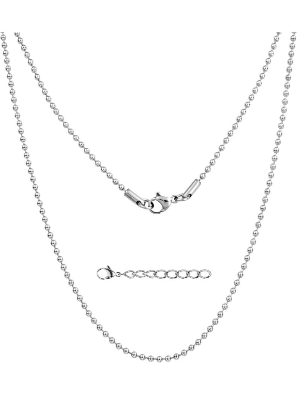 Stylish Silver Chain Necklace for Men - Ball, Rope, Cable & Cuban Link Styles
